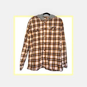 Long Sleeve Plaid Hooded Flannel Shirt